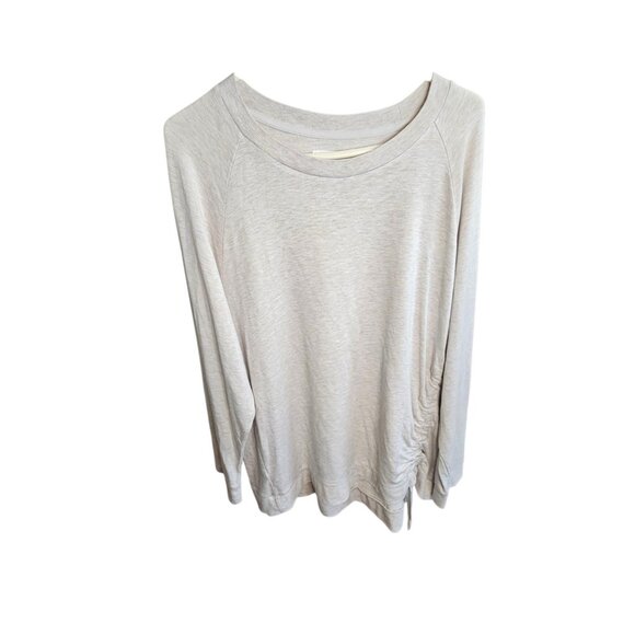 Lou & Gray Signaturesoft Cream Sweatshirt Size XXL Side Cinch Beige Cozy Casual - Picture 2 of 11
